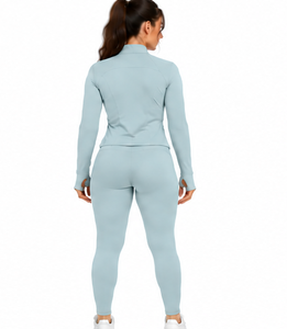 Conjunto de Yoga de 3 Piezas para Mujer, Leggings Deportivos, Sujetador Deportivo y Chaqueta, Tejido Suave, Secado Rápido, Transpirable, Elástico, para Gimnasio y Ejercicio - Product Image 6