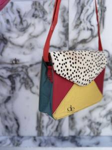 Sac en cuir à motif animalier coloré style western, sac multicolore pour femme, sac bandoulière en cuir recyclé, multi-usages, vente chaude - Product Image 2