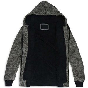 <b>Men's</b> Zip Up Hooded Fleece Sweatshirt Heather <b>Grey</b> Casual <b>Hoodie</b> with Drawstring Customize Upper Hoodies - Product Image 5