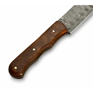 Cuchillo de Cocina de Acero de Damasco con Mango de Madera, Hoja de Corte Recto con Punta Caída, 15 Pulgadas de Largo, Grado Industrial, OEM, Alta Calidad - Product Image 2