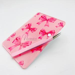 Extensión de Pestañas de Primera Calidad, Diseño de Corazón y Mariposa, Acrílico, Ecológico, Rectangular, Rosa, Tema de Cinta para Regalo - Product Image 3