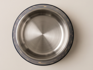 OEM Tazón para Perros de Acero Inoxidable Esmaltado Azul Medianoche con Base Antideslizante, Plato Floral con Diseño de Luna para Comida y Agua de Gatos y Mascotas, Venta al por Mayor - Product Image 2