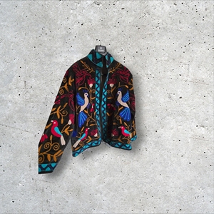 Veste matelassée pour femme en velours floral respirant, broderie Suzani, tricotée à la main, doublure en coton - Idéale pour le printemps, l'automne et l'hiver - Cadeau - Product Image 6