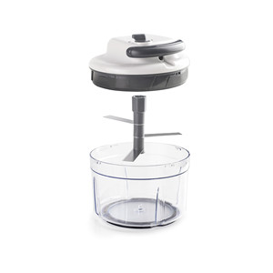Tritatutto manuale con ciotola trasparente e lame in acciaio inossidabile per la lavorazione di frutta e verdura - Product Image 2