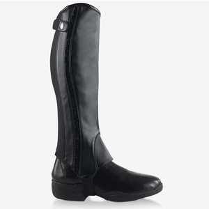 Chaps d'équitation pour homme en cuir véritable avec impression de logo personnalisée, fermeture à boucle, protection équestre de haute qualité - Product Image 1