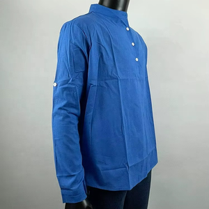 Nouvelle chemise décontractée pour homme, haut ample à manches longues, t-shirt élégant en coton et lin coupe ajustée pour homme - Product Image 5