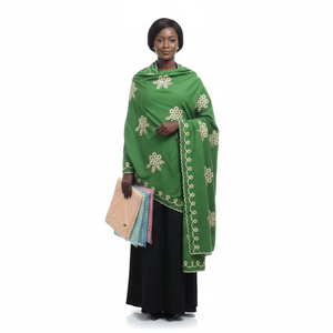 Elegante Bufanda de Gasa Africana con Estampado Floral y Pedrería - Chal Tradicional Aso Ebi para Bodas - Nuevo Diseño 2026 - Product Image 1