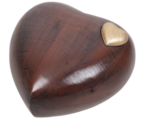 Heart Shape American Style Cremation Urn REDDISH WHITE SHADED COLOUR WITH GOLDEN SMALL HEART Customizable Designs <b>for</b> Adult - Product Image 4