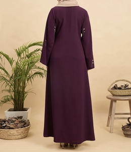 Best Selling Beautiful Dubai Women <b>Abaya</b> Traditional Islamic Muslim Clothing & Accessories Floor Length Long Sleeves Front Open - Product Image 6