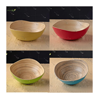 Bol à salade en bambou naturel léger et écologique, style classique, technique personnalisée, jetable, pour fêtes, capacité >10L, 0,01kg