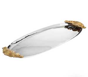 Stainless Steel Metal Decorative <b>Tray</b> With <b>Gold</b> Handles Modern Design Handcrafted <b>Serving</b> Dish For Tableware Display Server <b>Tray</b> - Product Image 3