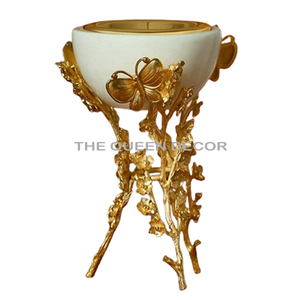 Brûleur d'encens en laiton pur poli or au design fantastique, diffuseur d'aromathérapie de haute qualité pour la maison et le bureau au meilleur prix - Product Image 6