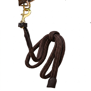 Cuerda de Algodón para Caballos, Color Negro y Marrón, Bordes de Cuero Cosidos, Hebillas Metálicas, Longitud de 70-130 cm, con Embalaje Personalizado - Product Image 2