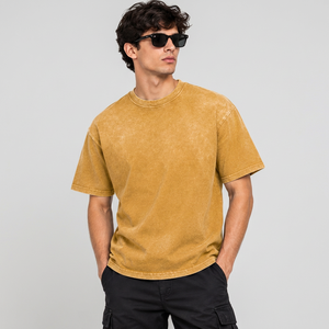Camiseta Extra Grande Personalizada para Hombre, 100% Algodón, Estilo Vintage Lavado, con Logotipo Serigrafiado, Hombros Caídos, Corte Holgado - Product Image 1