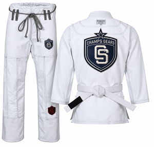 CHAMPS GEARS Kimono de Jiu-Jitsu Brésilien Personnalisé en Coton Tissé Perlé, Uniforme BJJ, Vêtement d'Arts Martiaux Modèle CGBJJ-08 Unisexe Respirant - Product Image 5