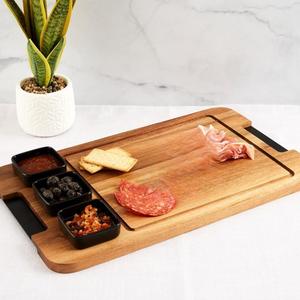 GAM Juego de 4 Bandejas de Servir Portátiles de Madera de Grado Comercial - Diseño Rústico Ecológico para Catering y Regalos de Inauguración de Casa - Product Image 2