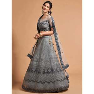 Lehenga Choli de Talla Grande con Bordado de Red para Fiesta de Noche o Quinceañera - Product Image 5