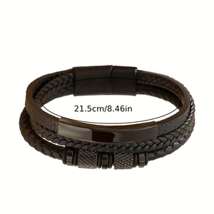 Layer Handwoven <b>Leather</b>, Geometric Trendy Bangle, Perfect Birthday Gift for Vacation and Parties - Product Image 5