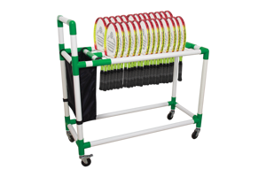 Chariot de transport portable à quatre roues de qualité standard pour le stockage/le transport de 35 raquettes de squash/tennis, export OEM - Product Image 5