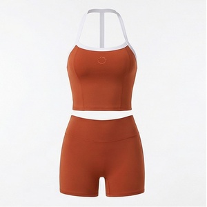 ชุดโยคะพรีเมียมเอวสูงแบบสปอร์ต  ไซส์พลัส  พร้อมเสื้อชั้นในแบบผูกคอ สำหรับออกกำลังกาย ฟิตเนส  สำหรับผู้หญิง - Product Image 1