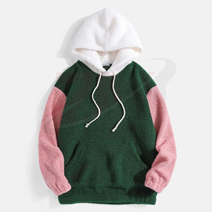 Sudadera con capucha de lana y forro polar 100% algodón, al por mayor, de marca, en rosa, verde y blanco, para hombre, para la temporada de invierno, sudaderas personalizadas. - Product Image 1