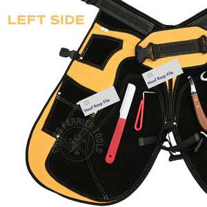 Kit d'outils de finition pour le soin des sabots de cheval avec tablier de sécurité, coupe-ongles pour poulains, couteau courbé à lame en D, coupe-orteils, polisseur et outil de ramassage - Product Image 5