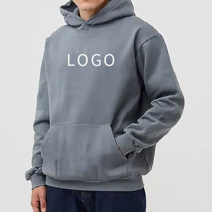 Sweat à capuche unisexe ample et court en molleton bouclette 100% coton, style streetwear vintage épais pour homme - Product Image 1