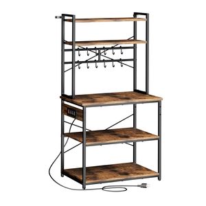 Scaffale da Cucina Regolabile con Cavo di Alimentazione da 1,5 m, Barra di Supporto a X e 12 Ganci a S per un'Organizzazione Efficiente - Product Image 1