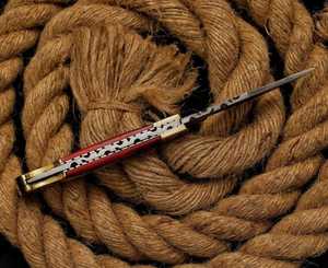 Cuchillo de bolsillo plegable de acero de Damasco hecho a mano al por mayor, mango con bandera americana, grado industrial, para camping y actividades al aire libre - Product Image 5