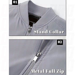 Blousons Bomber Zippés Personnalisés OEM en Gros – Col Montant, Style Décontracté Streetwear, Blouson Aviateur Entièrement Zippé, Marquage d'Entreprise - Product Image 5
