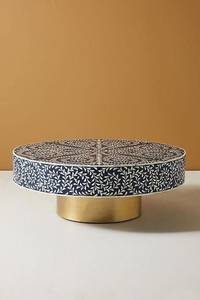 Handmade Green Stripe Bone Inlay Stool - Product Image 2