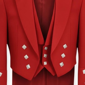 2026 Top Sell Scottish Men's Orange <b>Wool</b> Prince Charlie Kilt Jacket With <b>Vest</b> Wedding Jacket Oem Odm - Product Image 5