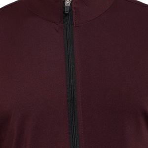 Survêtement Homme Bordeaux à Fermeture Éclair Intégrale, Col Montant, Sportswear Décontracté, Couleur Unie, Polyester, Manches Longues, Poches Latérales, Idéal Automne - Product Image 5