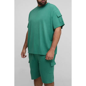 Shorts en molleton 100% coton à ourlet brut, effet vintage délavé à l'acide, style streetwear pour homme - Product Image 4