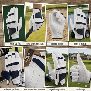 Gant de golf unisexe en cuir de cabretta pleine fleur, doux, respirant, personnalisable, avec fermeture auto-agrippante, pour droitier - Product Image 3