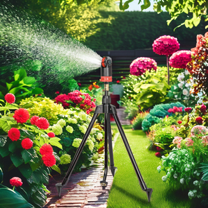 Système d'arrosage par brumisation de jardin à 6 modes avec entraînement par engrenage à 360 degrés, trépied extensible de 39 pouces, arrosage haute efficacité - Product Image 1