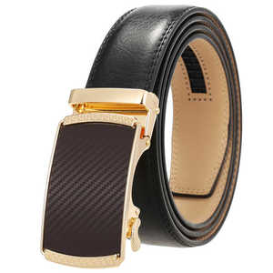 Ceinture en cuir automatique avec boucle rectangulaire en alliage, couleur unie, ceinture formelle pour homme, largeur 1 3/8 pouces, durable, moulage monobloc - Product Image 6