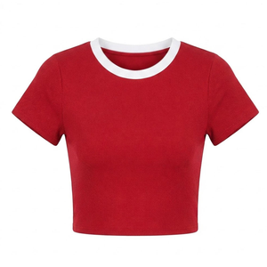Manufacture New Customized Fashion Ladies OEM Comfortable High Quality 100% Cotton Breathable Summer Women Gym <b>Crop</b> Top - Product Image 4