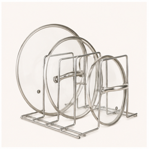 Wholesale Durable Chrome Plated Metal <b>Pot</b> Lid Organizer Rack High Quality Kitchen Storage <b>Stand</b> for Pan Covers Organizer - Product Image 5