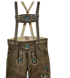 Lederhosen traditionnels bavarois de haute qualité pour hommes, en cuir véritable, costume d'Oktoberfest avec logo personnalisé - Product Image 1