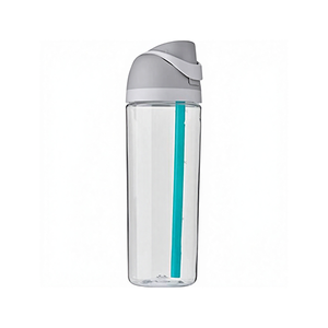 25oz <b>Clear</b> Plastic <b>Water</b> <b>Bottle</b> Double Drinking Straw Cup with Handle for Outdoor Sports Travel - Product Image 1