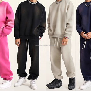 Nouvelle Mode Survêtement vintage délavé à l'acide de haute qualité délavé au soleil 2 pièces logo personnalisé et design OEM unisexe hiver 100% coton - Product Image 5