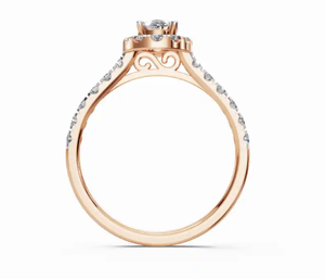 <b>Circle</b> Of Dreams Oval Halo Lab Grown Diamond <b>Ring</b> 0872 Carat Total Weight With 26 Brilliant Stones In Fine Gold Setting - Product Image 4