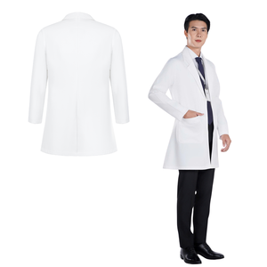 Blouse de laboratoire professionnelle en tissu tissé Spandex/Coton blanc pour médecins, infirmières, uniforme de clinique, blouses personnalisées avec logo, vêtements médicaux - Product Image 1