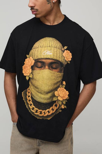 Camiseta Deportiva Casual Negra para Hombre con Logotipo Bordado Personalizado, Estampado por Transferencia de Calor, Manga Regular, 100% Algodón, Invierno - Product Image 4