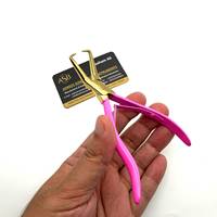 Pince de retrait de microbilles en or rose, en acier inoxydable, pour extensions capillaires, avec logo personnalisé, micro-liens, manche rose, OEM