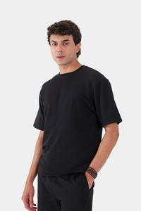 Camiseta de malla unisex oversize de algodón con hombros caídos y manga corta, estilo casual y streetwear. - Product Image 5