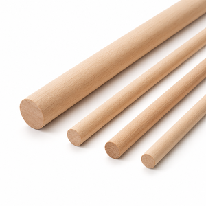 Varillas de Madera Maciza Redondas, Lisas y Pulimentadas, Material Natural para Manualidades y Proyectos de Carpintería - Product Image 1