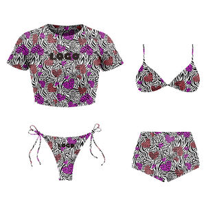 Conjunto de Bikini con Cuello en V para Mujer, Traje de Baño de Dos Piezas Premium para Playa o Resort - Product Image 3