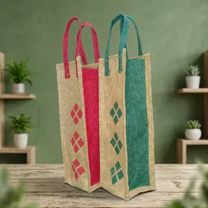 Most Demanded Natural Jute <b>Bottle</b> <b>Bag</b> Stylish Eco Friendly Reusable <b>Bottle</b> Holder Carry <b>Bag</b> for Wine Beverage Gift Packaging - Product Image 3